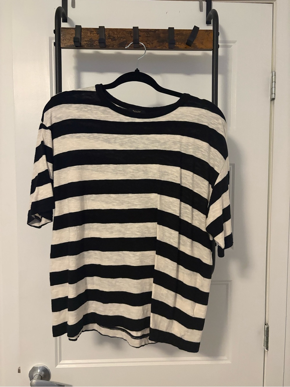 Massimo Dutti Black and White Striped Tee